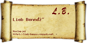 Lieb Bennó névjegykártya